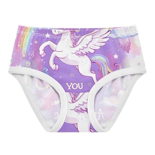 Cute Unicorn Underwear Toddler Girl, Cotton Underwear for Girls, 2T–8 Years