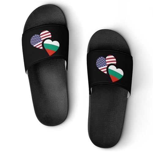 Bulgaria U.S. Flag House Slippers for Women Men Personalized Shower Shoes Sandals Slides