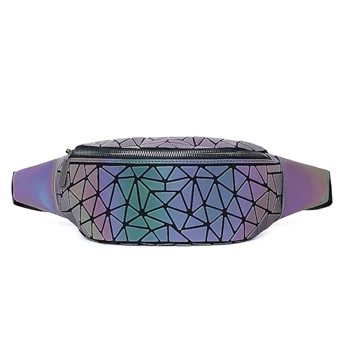 Sac banane homme femme sac de poitrine géométrique lumineux pour sport voyage