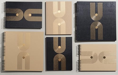 Exacompta - Art.-Nr. 16849E - 1 Fotoalbum mit Spiralbindung Graphik - 360 Fotos - 60 schwarze Seiten - Format 32 x 32 cm - Kartoneinband mit schwarzem Kraftpapier überzogen