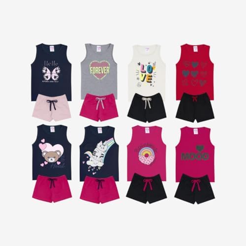 Kit Sortido com 10 Peças de Roupas Infantil Menina Kit 5 Conjunto...