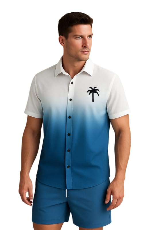 RK Enterprise Men’s Printed Co-Ord Set | Plus Size Casual Shirt & Shorts Set | Nightwear Pajama Suit, Loungewear, Beachwear & Vacation Outfit Design No Shirt-Short Set2-Parent-picture-46