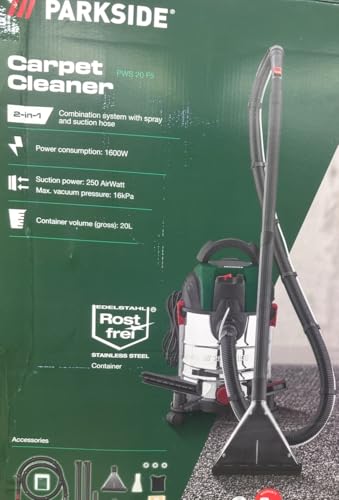 Heavy Carpet Cleaner, 2-in-1 System, 1600W, 20L Container, Stainless Steel