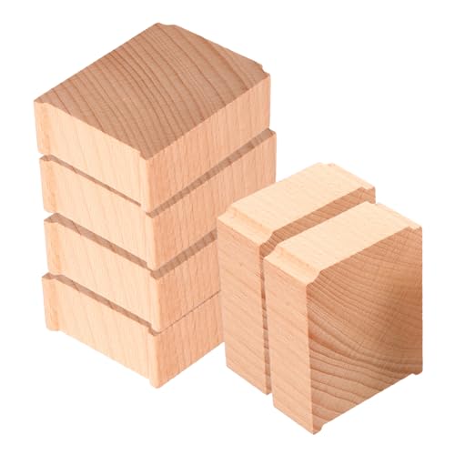 FOYTOKI Train Bridge Wooden Train Track Accessories 6pcs Bridge Support Risers for Boys and Girls