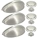 30Packs Kitchen Cabinet Cup Pulls, Sunriver 15 Pcs Brushed Nickel Bin Cup Handles and 15Pcs Knobs 3 Inch 76mm Stainless Steel Kitchen Cabinet Hardware Cup Pull and Knob Set