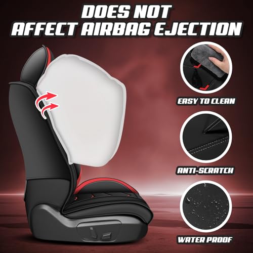 Image of ADERN Car Seat Covers for Jeep Wrangler 2000-2026, Premium Nappa Leather Car Seat Cover, Stylish Sport Seat Covers, Automobile Seat Cover Sets.(Luxury 5 Seats /Black Red)