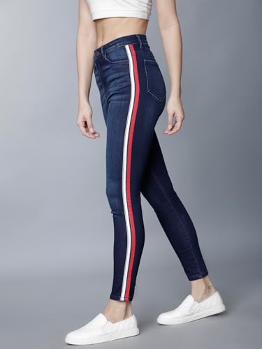 Image of Tokyo Talkies Women's Super Skinny Fit Cropped Jeans | Stretchable Mid-Rise Jeans Pant