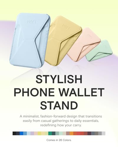 Image of MOFT Magnetic Wallet Stand Compatible with iPhone 16 /15 /14 /13 /12 Series, Angle Adjustment & MOVAS Phone Stand, Light Soothing Mist