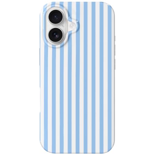 Coque fine iPhone 17 motif rayures - Design souple et élégant bleu