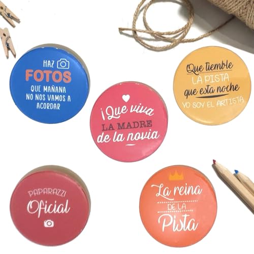 Pack chapas divertidas Boda | Pack 50 chapas Recuerdos de Invitad...