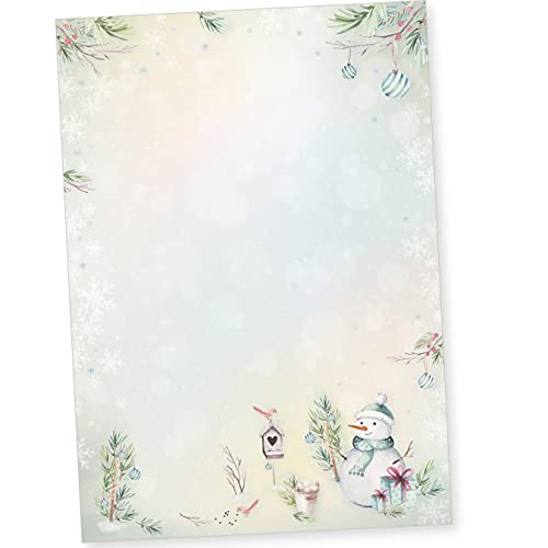Flöckchen 50 Blatt Briefpapier Weihnachten A4 Weihnachtsbriefpapier weihnachtliches Papier