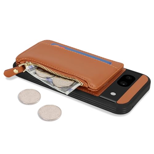 Image of Cavor for Google Pixel 8a Case Wallet with Card Holder, Brown