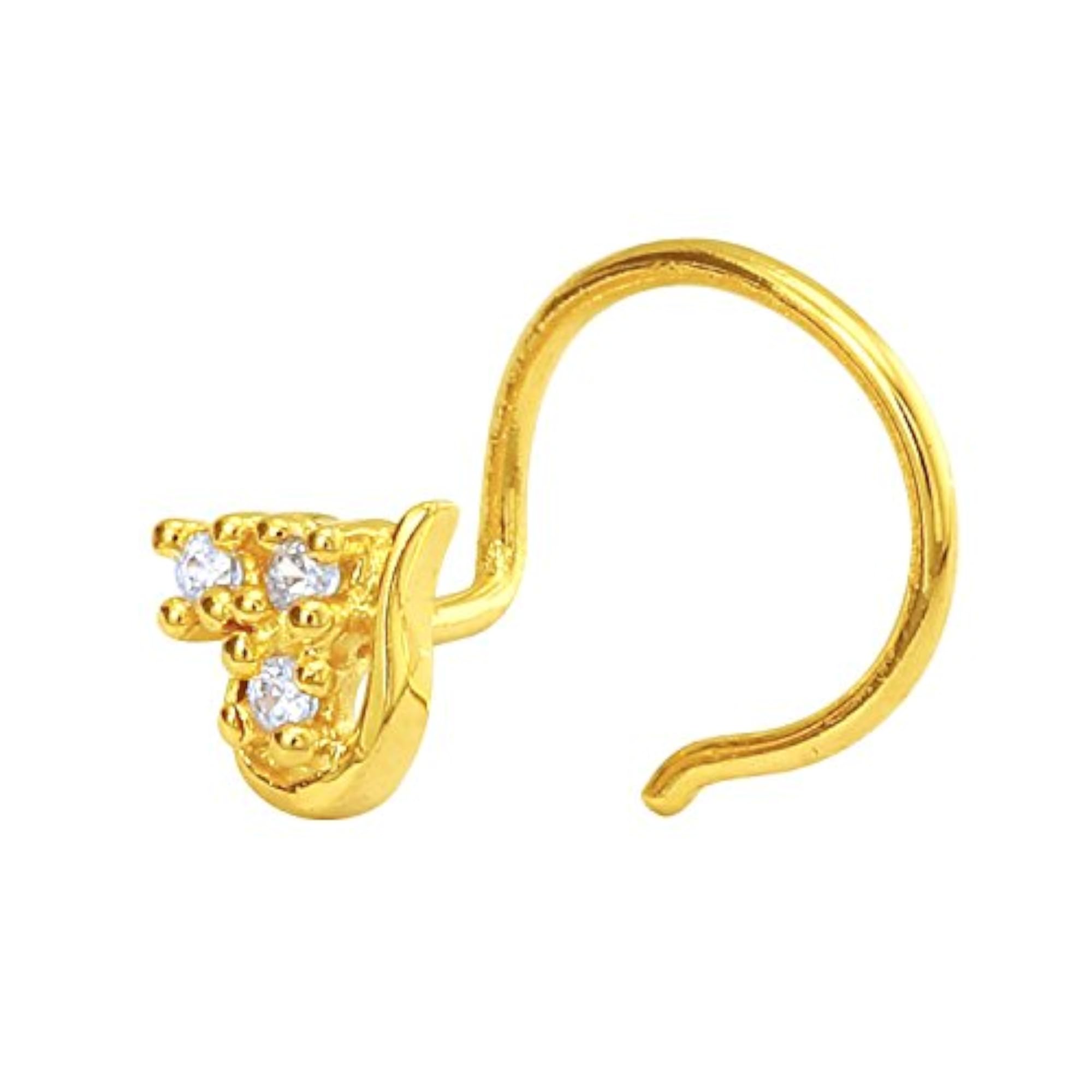 Plated Le Beau Nosepin with CZ, Elegant Design