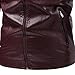 Men's Stand Collar Faux Leather Motorcycle Jacket Casual Slim Fit Zip Up Biker Jackets Vintage Solid Color Outwear (Wine Red,XX-Large)