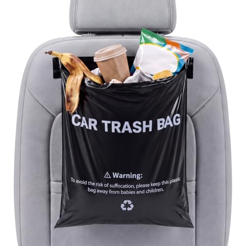 Image of Jetec 500 Pcs Disposable Car Trash Bags Bulk Self Adhesive | Leakproof, Odor Proof Hanging Garbage Bags for Car, Reserved Hanging Holes Easy Stick on Trash Can for Vehicle, Stroller
