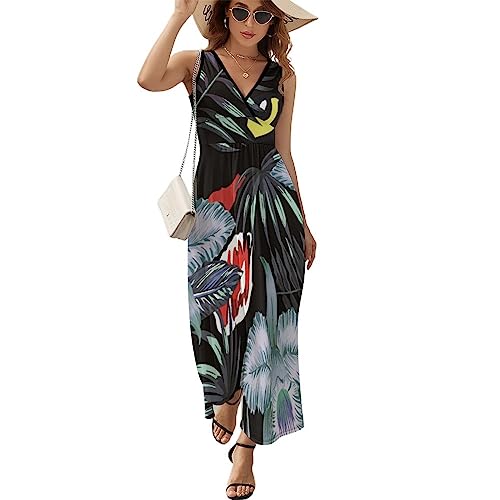 Robe à volants pour femme coupe premium imprimé Multi1 XL