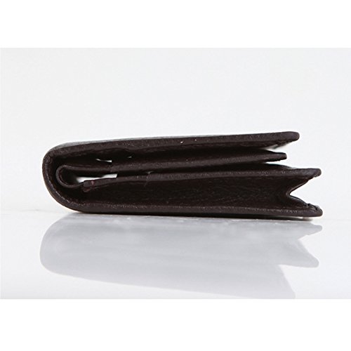 Genuine Leather Cowhide Business Multi Card Wallet (Brown)4