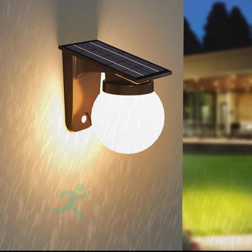 Applique murale solaire LED pour jardin et terrasse avec éclairage chaleureux automatique