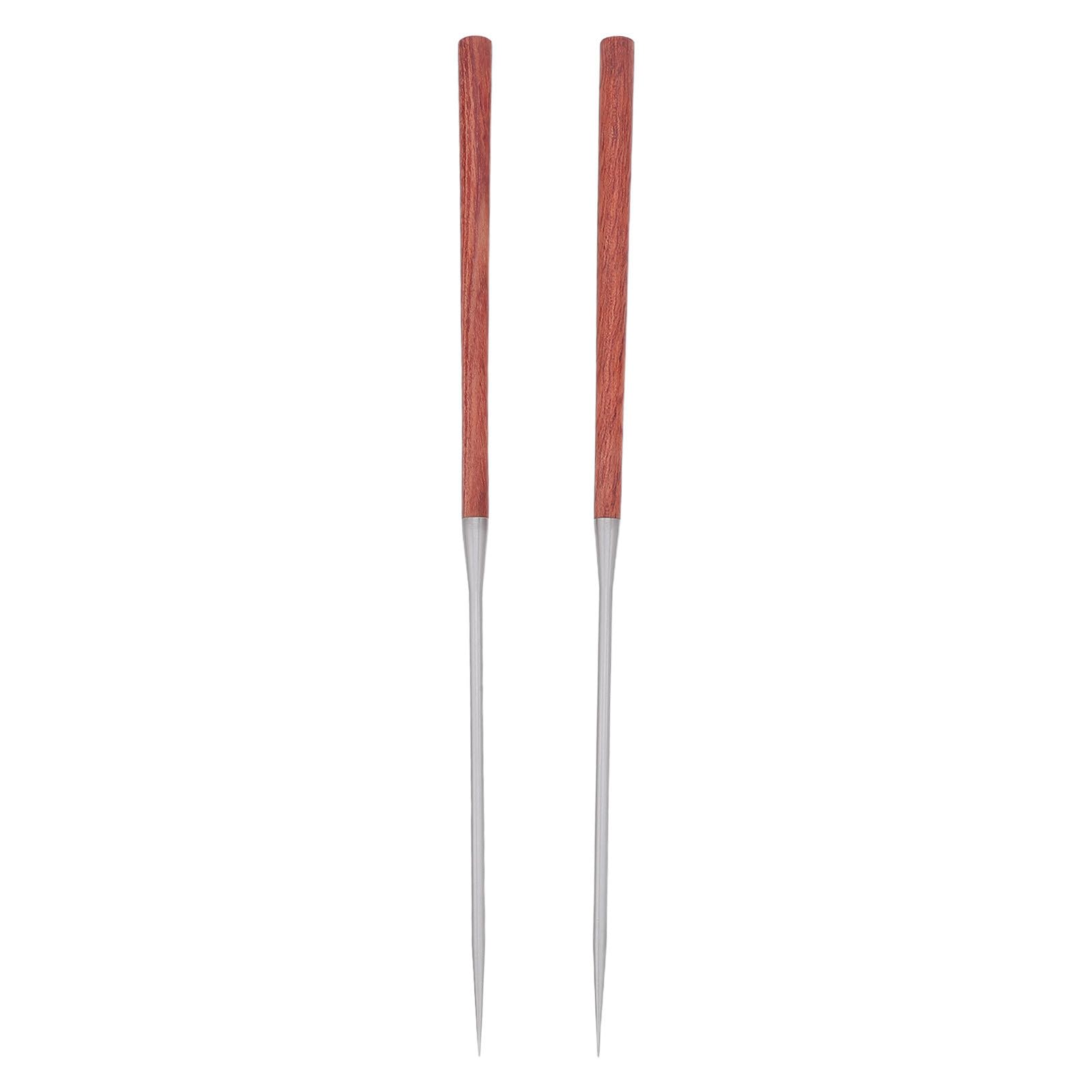 SOLUSTRE Bacchette per Sushi in Acciaio Inossidabile Manico in Legno Rinforzato e Punta Affilata, Antiscivolo, per Cucina e Ristorante, Stile Asiatico Semplice