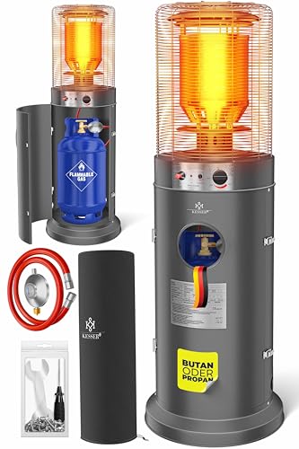 KESSER® Heizstrahler Gas KE12 Heizpilz für Terrasse Terrassenheizer Terrassenheizstrahler, Freiluftheizung 10 kW Gasheizstrahler gasheizer,...
