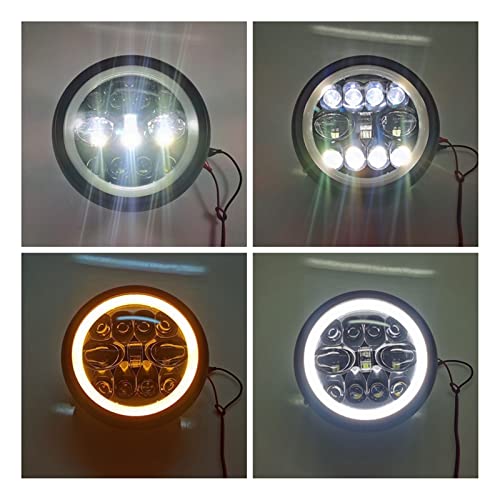 Phare LED 7'' moto universel 12V avec feu de croisement pour Cafe Racer - 6
