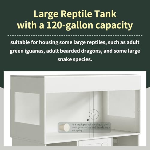 Image of Herture 120 Gallon Reptile Tank with Stand, 4x2x2 Terrarium Enclosure