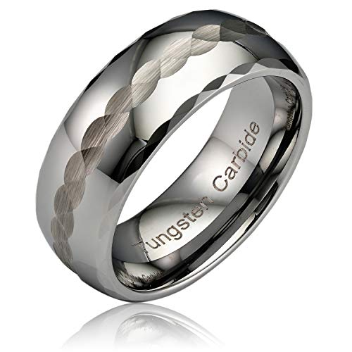 100S JEWELRY Tungsten Rings For Men Women Wedding Band Silver