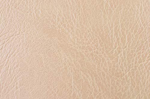 Image of Wento Thick 1 Yard Faux Leather Soft Skin Grain PU Fabric for Furniture Cover, Reupholster Sofa Chairs, Cushions, Vinyl Upholstery (1yard, Beige)