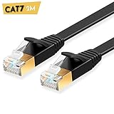 【ULTRA DURABLE】 Este cable LAN proporciona protección para resistencia al ruido e interferencia. Conectores RJ45 con protector clip, blindaje más grueso ofrece durabilidad para plano ethernet cable