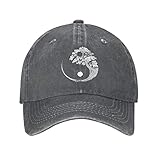 Buddha Yin Yang Vintage Washed Denim Baseball Cap Adjustable Dad Hats Gift for Men Women