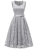 ❤Aus weich Floral Spitze für angenehmen Tragekomfort. Perfekt für Sommer, Keine Schwüle. Design-Feature: Herzform Ausschnitt, Ohne Arm, A-Line , mit Reißverschluss hinten, Knielang