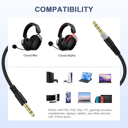 Cable de audio Zosvoses 3.5mm para auriculares gaming 1.5 m miniatura 2