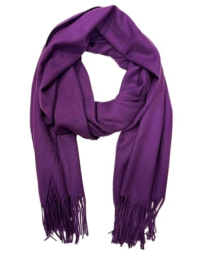 Jeamis Kaschmir Schal Winterschal Baumwolle Super Weich Elegant Übergangsschal Unisex (Lila)