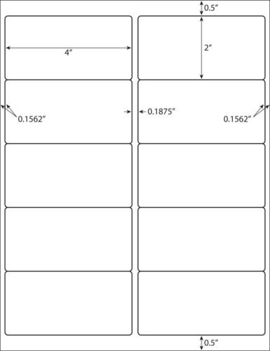 100 Sheet Pack 1000 Labels Total Standard Address Labels 4x2 Use with Word Templates. Laser Inkjet