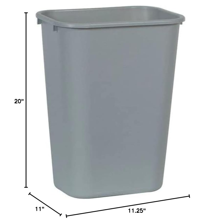 MDMprint 10 gal. LLDPE Rectangular Trash Can, Gray