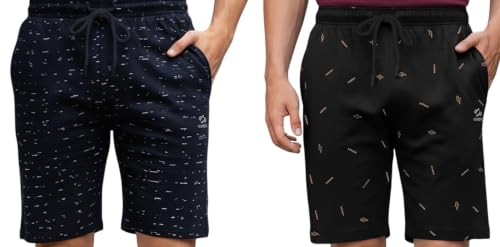 Image of GUIDE Men's Regular Fit Printed Cotton Shorts