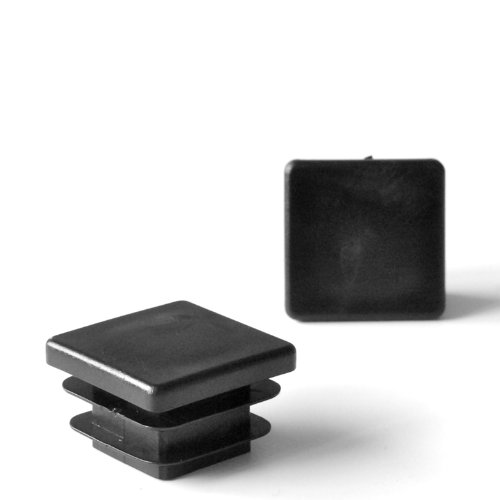 ajile - 4 pièces - Embout à lamelles carré pour tubes 35 x 35 mm - NOIR