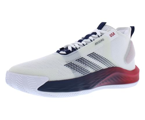 Image of adidas SM Adizero Select FIBA Unisex Shoes Size 12, Color: White /Navy