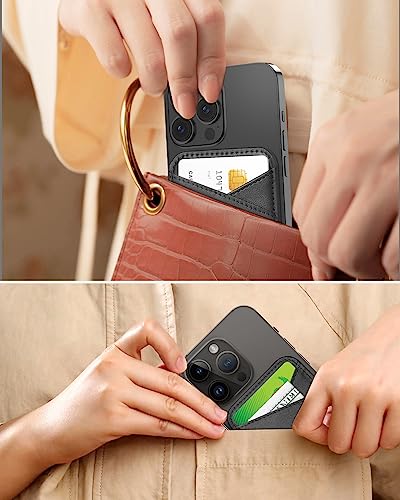 Image of Miroddi for MagSafe Wallet, Strongest Magnetic Card Holder for iPhone 17 /16 /15 /14 /13 /12 Series, Ultra-Thin Leather Magnetic Phone Wallet with 2 Card Slots, RFID Blocking, No More Falling, Black