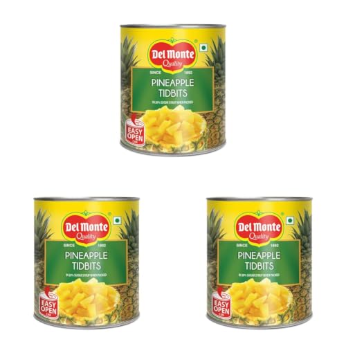 Image of Del Monte Quality Pineapple Tidbits, 836g| Canned Pineapple| Ideal for deserts, salads and sncaks| Product of Philippines (Pack of 3)