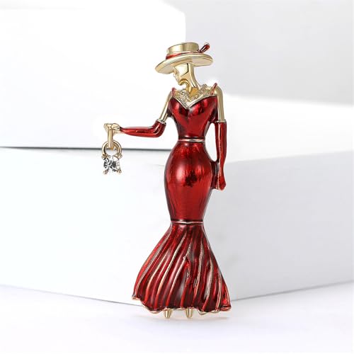Image of Fashion Lady Brooch Pin for Women Girls Colorful Enamel Crystal Lapel Pins Charm Dress Accessories Coats Scarves Bags Ceremony Clothes Elegant Handmade Holiday Party Jewelry
