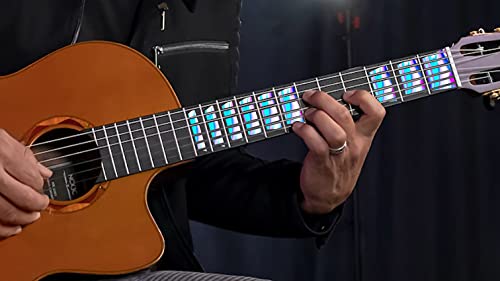 Image of CVANU Guitar Fretboard Sticker Fingerboard Carved Decal Stickers(Trapezium Design) Size(5cm X 17cm)(5cm X 17cm) Multicolor