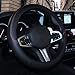 SHIAWASENA Car Steering Wheel Cover, Leather, Universal 15 Inch Fit, Anti-Slip & Odor-Free (Black)