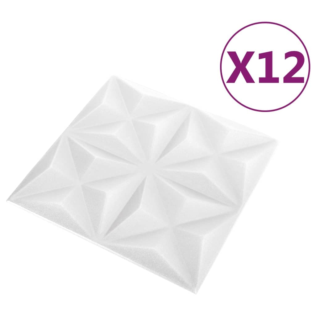 Home & Garden - Pannelli da parete 3D 12 pz 50x50 cm Origami Bianco 3 m - Scelta