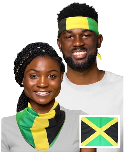 Costume Adventure Jamaican Flag Bandana Jamaica Flag Bandana Headband Jamaican Headwrap Jamaica Clothing