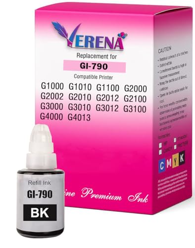 Image of VERENA Refill Ink Compatible for Canon G Series G1000 G1010 G2000 G2002 G2010 G2012 G3000 Printers (Black Pack of 1)