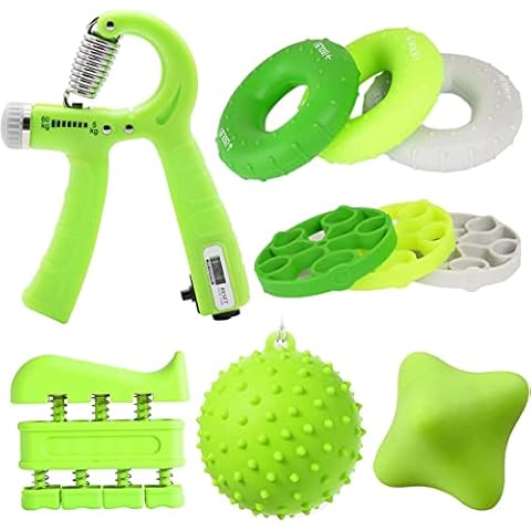 Finger Strengthener Hand Gripper ,Adjustable Hand Grip Strengthener,3 Resistance Levels,Finger Exerciser,Stress Relief Grip Ball,Hexagonal massage ball for Sports, Rock Climbing -10 Pack Cover