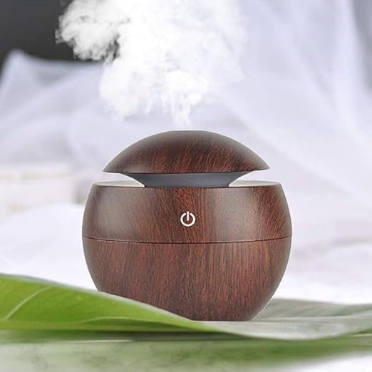 DHMORA Wooden Cool Mist Humidifiers Essential Oil Diffuser Aroma Air Humidifier with Colorful Change for Car, Office, Babies, humidifiers for Home, air humidifier for Room (Wood Colour)-image-16