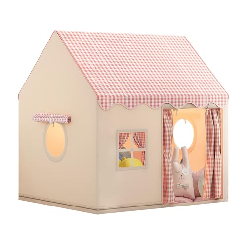 キッズテント 女の子 子供 室内 遊びテント テントハウス 秘密基地 室内遊具 おもちゃ 折り畳み式 組み立て簡単 お誕生日・クリスマス・子供の日に最適 幅120×横幅100×高さ130cm 専用収納袋/日本語取扱説明書付きの画像