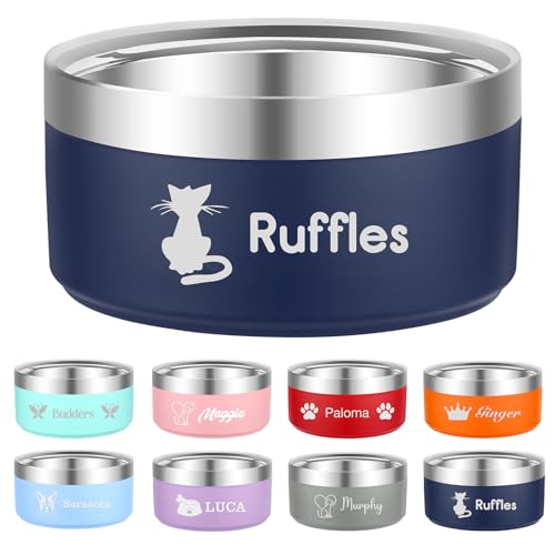 EinzigGeschenk Hundenapf Personalisiert, Personalisierte Metall Katzen- und Futternapf Hund & Wassernäpfe Mit Gravur Namen für Haustiere Geschenke,...